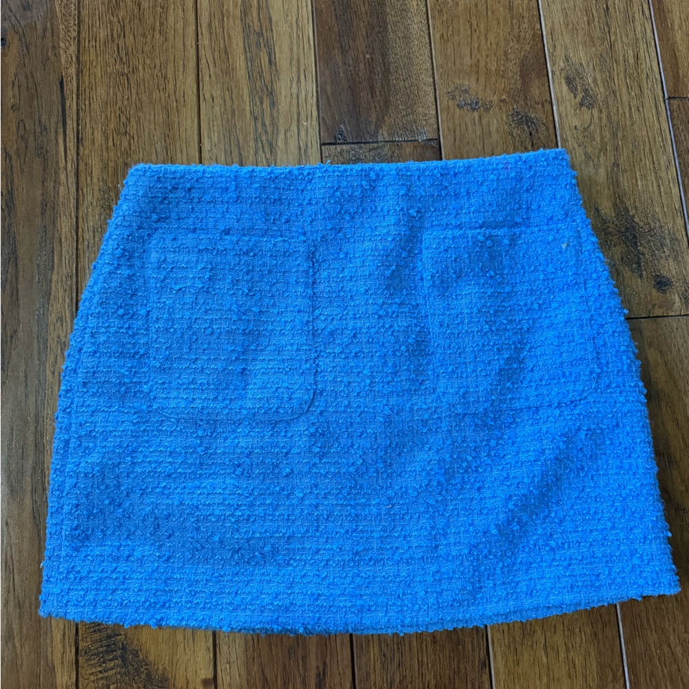 H&M Bright Blue Bouclé Mini Skirt